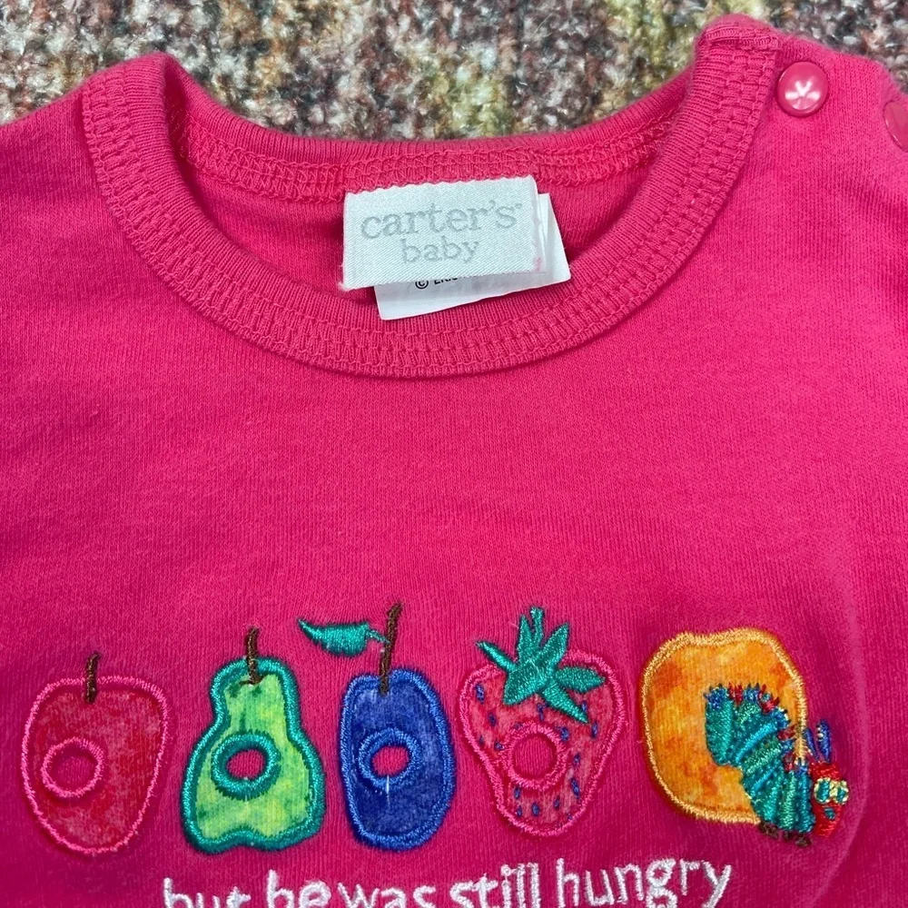 Carter’s Vintage Baby Onesie Eric Carle Hungry Caterpillar Pink Size 0-3M